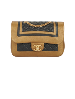 Two Tone CC Flap Bag, Leather, Black/Gold, 24351653 (2017/18), B/DB, 3*